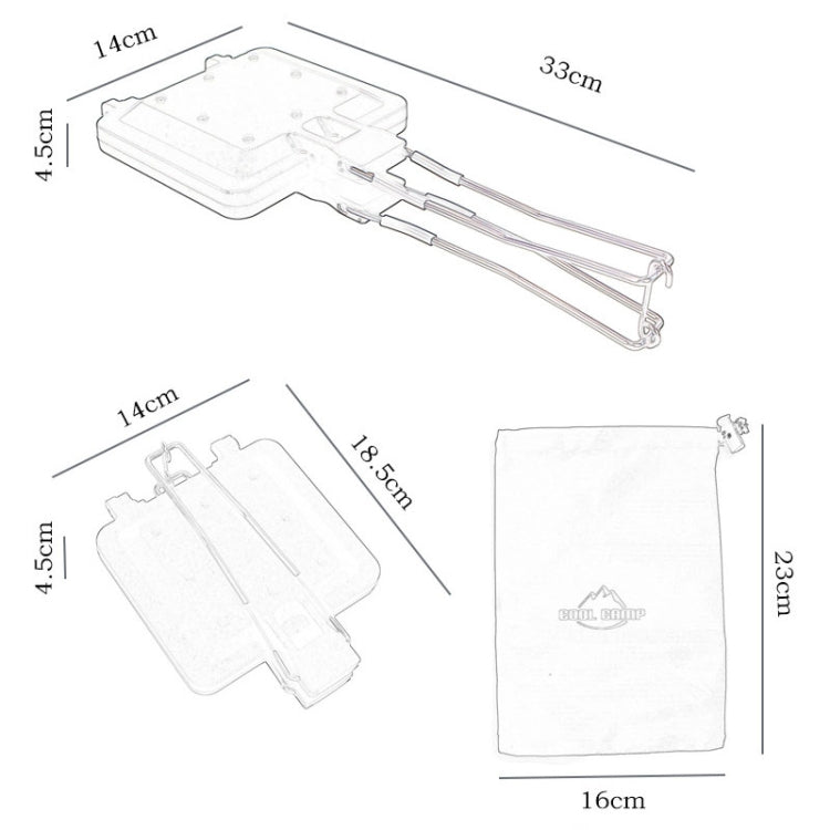 COOL CAMP CF-807 Outdoor Camping Folding Portable Sandwich Nonstick Grill Pan Toast Double Sided Skillet