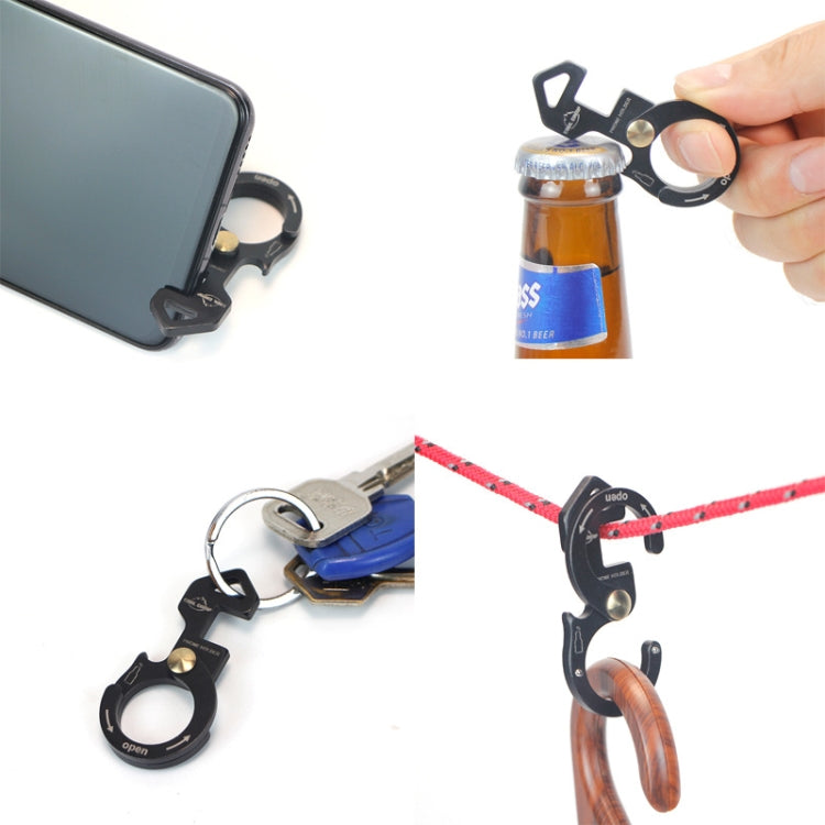 COOL CAMP CF-165 Outdoor Multifunctional Aluminum Buckle Camping Lanyard Hook Phone Holder Bottle Lifter