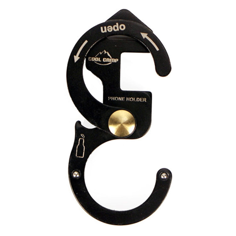 COOL CAMP CF-165 Outdoor Multifunctional Aluminum Buckle Camping Lanyard Hook Phone Holder Bottle Lifter