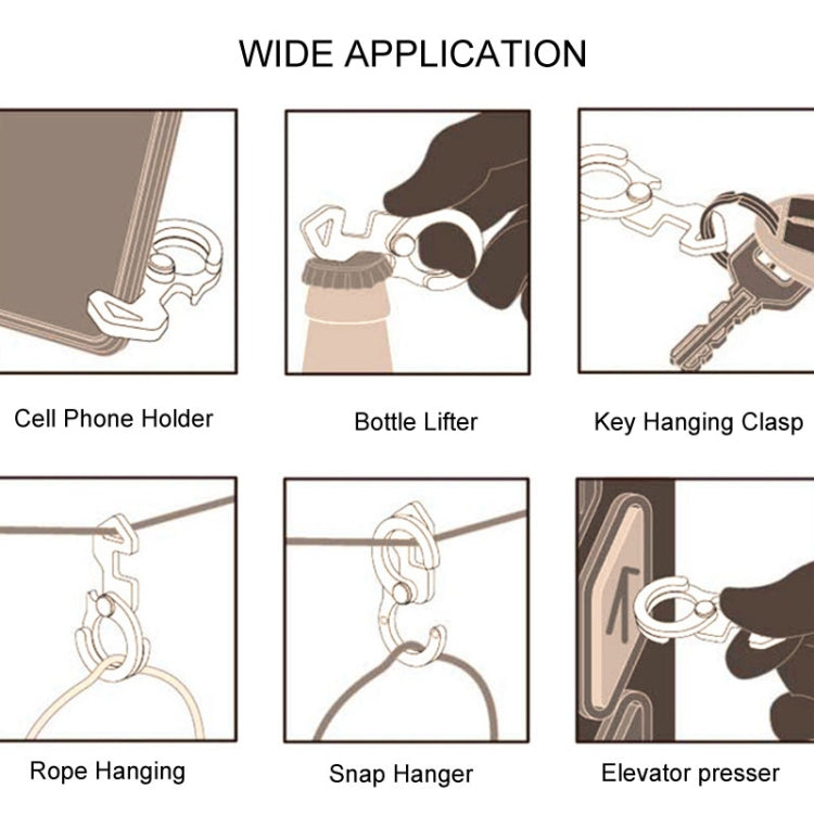 COOL CAMP CF-165 Outdoor Multifunctional Aluminum Buckle Camping Lanyard Hook Phone Holder Bottle Lifter