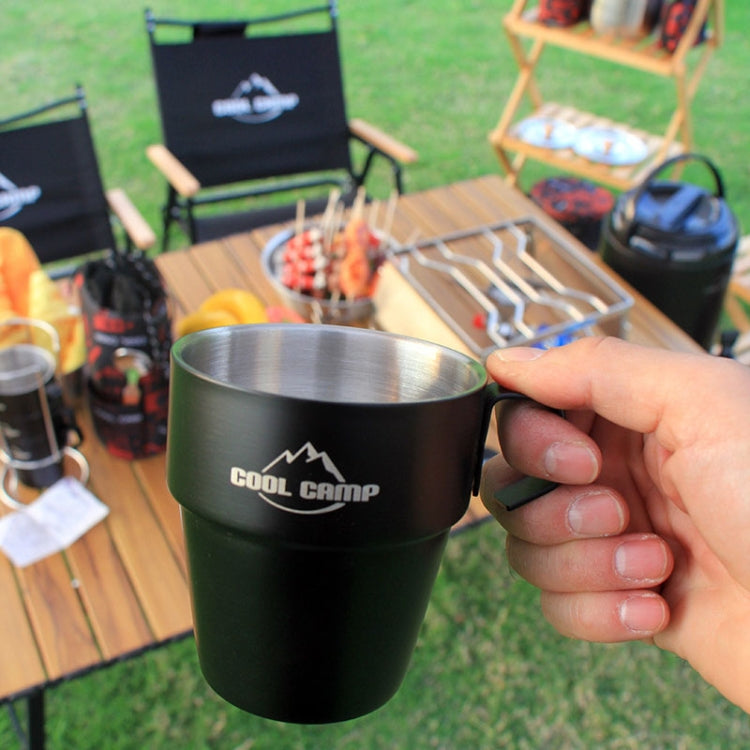 COOL CAMP CF-519 Outdoor Camping 304 Stainless Steel Coffee Cup Thermal Insulation Anti-Scald Double Vacuum Mugs