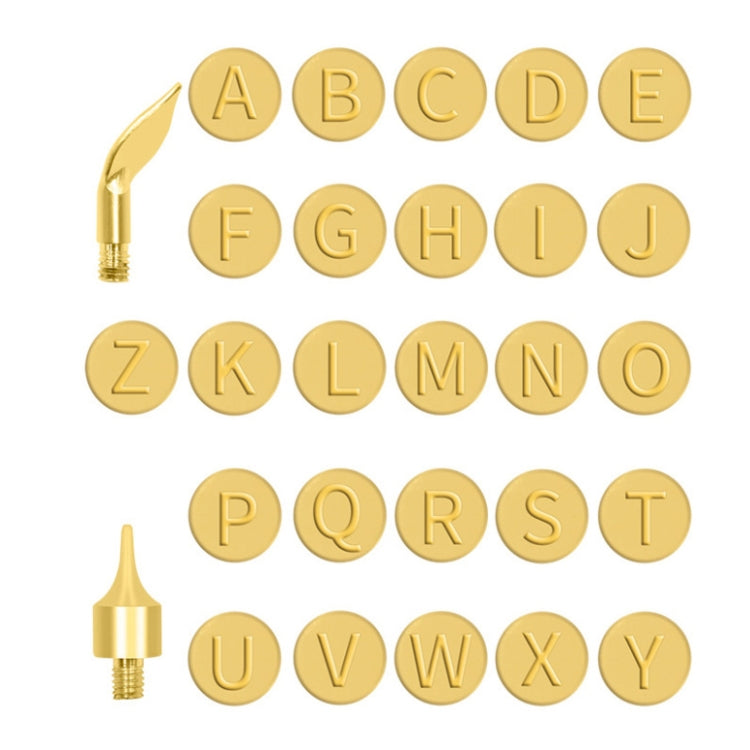 28 In 1 Wood Burning Solder Tips Uppercase Alphabet Chiseled Tips Blades Pyrography Tool