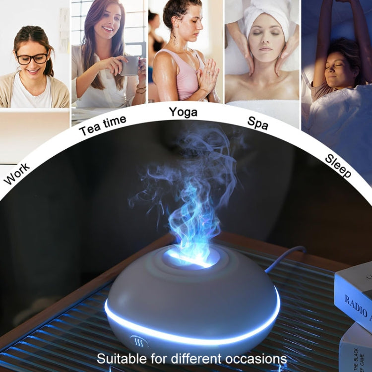 SD13 200ML Car USB Flame Aromatherapy Diffuser Home LED Night Light Silent Mist Humidifier