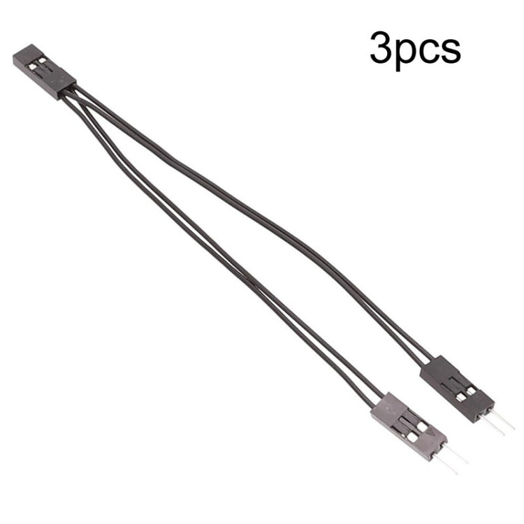 3pcs DuPont Terminal Wire DuPont 2.54 Connection Cable 2Pin 1 To 2 Wire One Female To Two Males