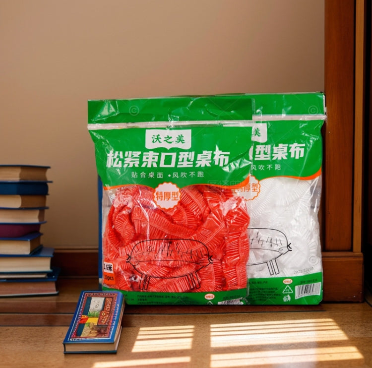 Disposable Elastic Bunching Tablecloth Household Table Thickened PE Non-Washable Waterproof Oilproof Tablecloth