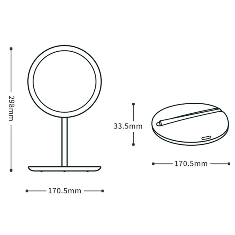 H-M-02 12 LEDs Portable Charging Magnetic Folding Travel Light Makeup Mirror