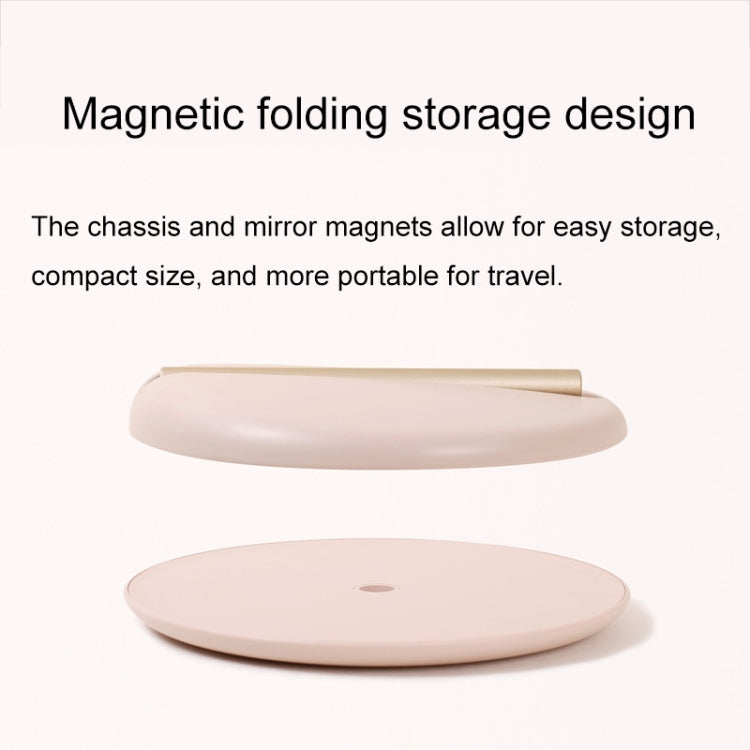 H-M-02 12 LEDs Portable Charging Magnetic Folding Travel Light Makeup Mirror
