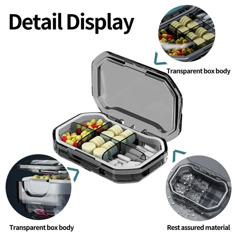 Portable Mini Compartmentalized Sealed Pill Box Weekly Morning And Evening Pill Capsule Dispensing Box