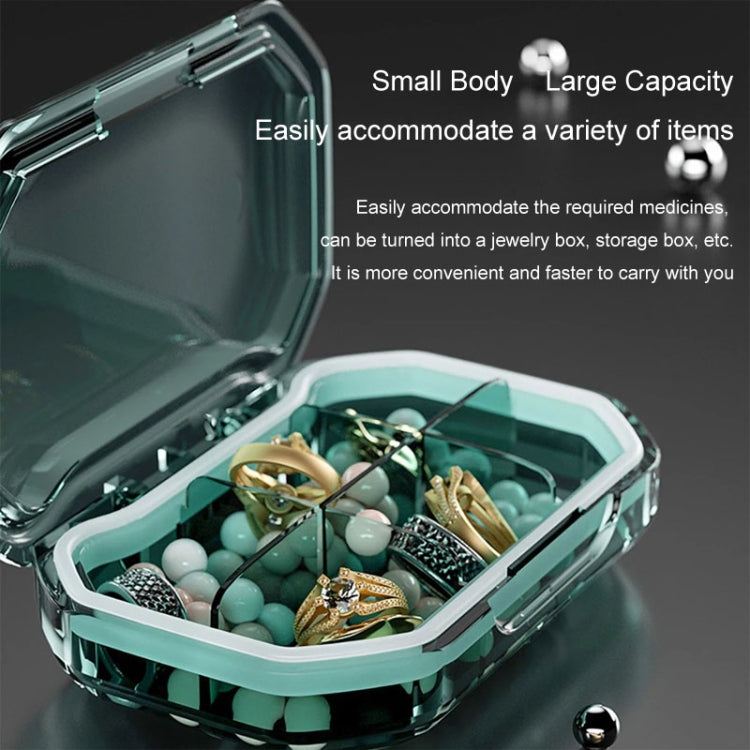 Portable Mini Compartmentalized Sealed Pill Box Weekly Morning And Evening Pill Capsule Dispensing Box