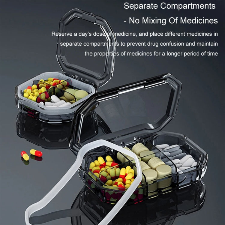 Portable Mini Compartmentalized Sealed Pill Box Weekly Morning And Evening Pill Capsule Dispensing Box