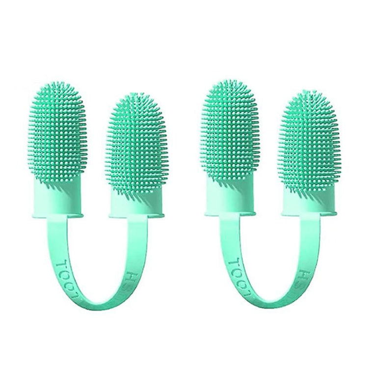 2pcs Pet Teeth Cleaning Dual Finger Toothbrush Dogs And Cats Oral Cleaning Tools