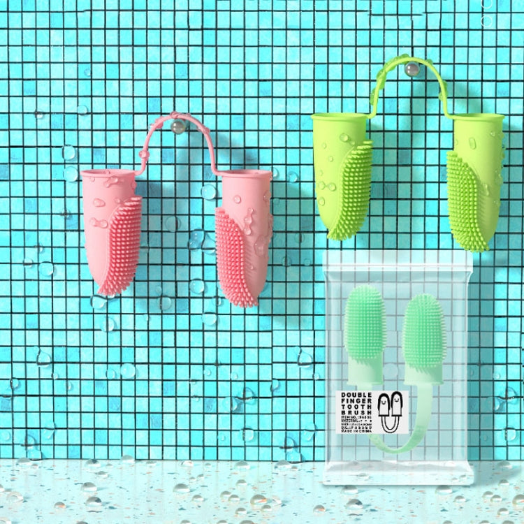 2pcs Pet Teeth Cleaning Dual Finger Toothbrush Dogs And Cats Oral Cleaning Tools