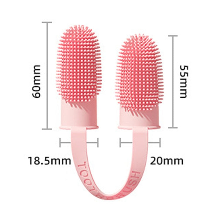 2pcs Pet Teeth Cleaning Dual Finger Toothbrush Dogs And Cats Oral Cleaning Tools