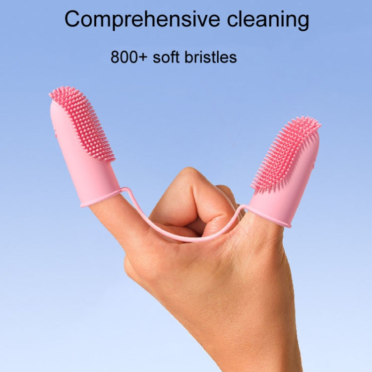 2pcs Pet Teeth Cleaning Dual Finger Toothbrush Dogs And Cats Oral Cleaning Tools