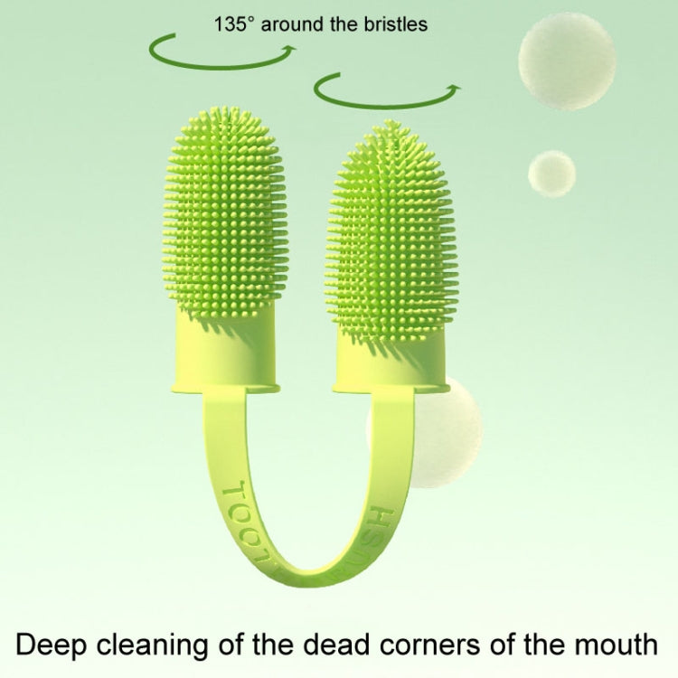 2pcs Pet Teeth Cleaning Dual Finger Toothbrush Dogs And Cats Oral Cleaning Tools