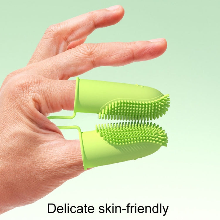 2pcs Pet Teeth Cleaning Dual Finger Toothbrush Dogs And Cats Oral Cleaning Tools