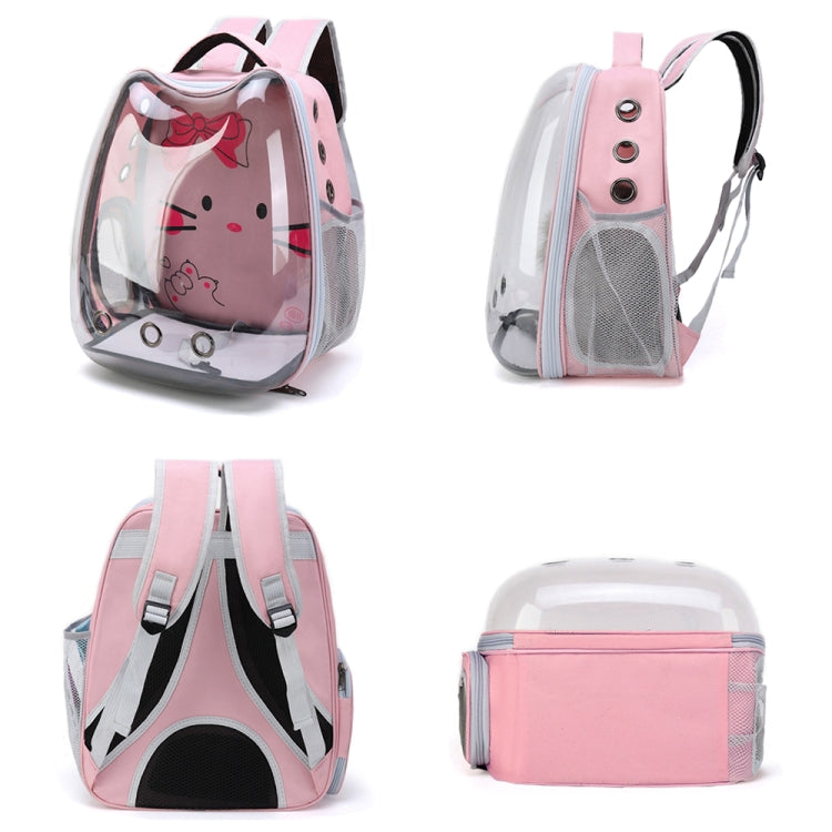Cartoon Pattern Cat Transparent Pet Bag Space Capsule Portable Pet Backpack