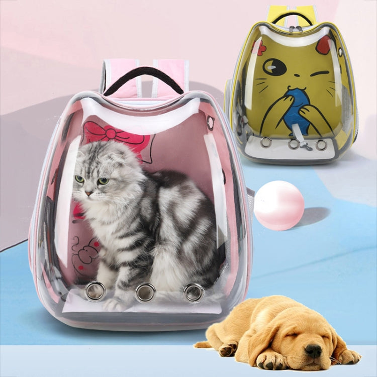 Cartoon Pattern Cat Transparent Pet Bag Space Capsule Portable Pet Backpack