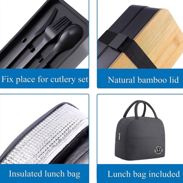 1200ml Portable Compartment Insulated Double Layer Lunch Box Microwavable Plastic Food Container