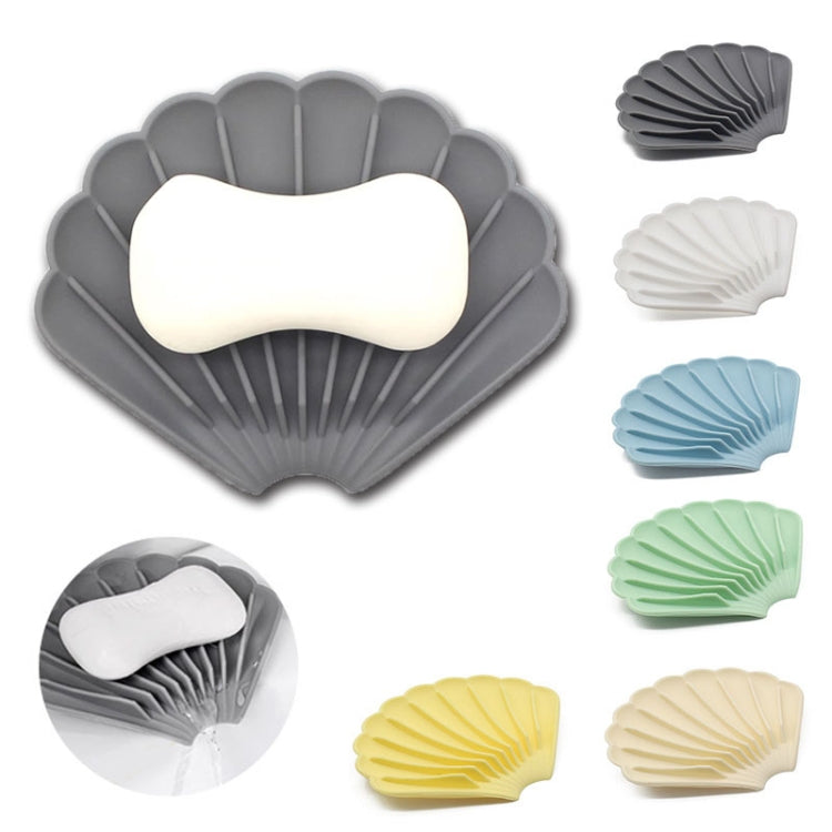 Drainable Silicone Soap Box No Hole Deflector Soap Dish Shell Shape Non-Slip Soap Holder