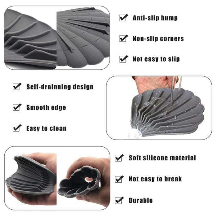 Drainable Silicone Soap Box No Hole Deflector Soap Dish Shell Shape Non-Slip Soap Holder