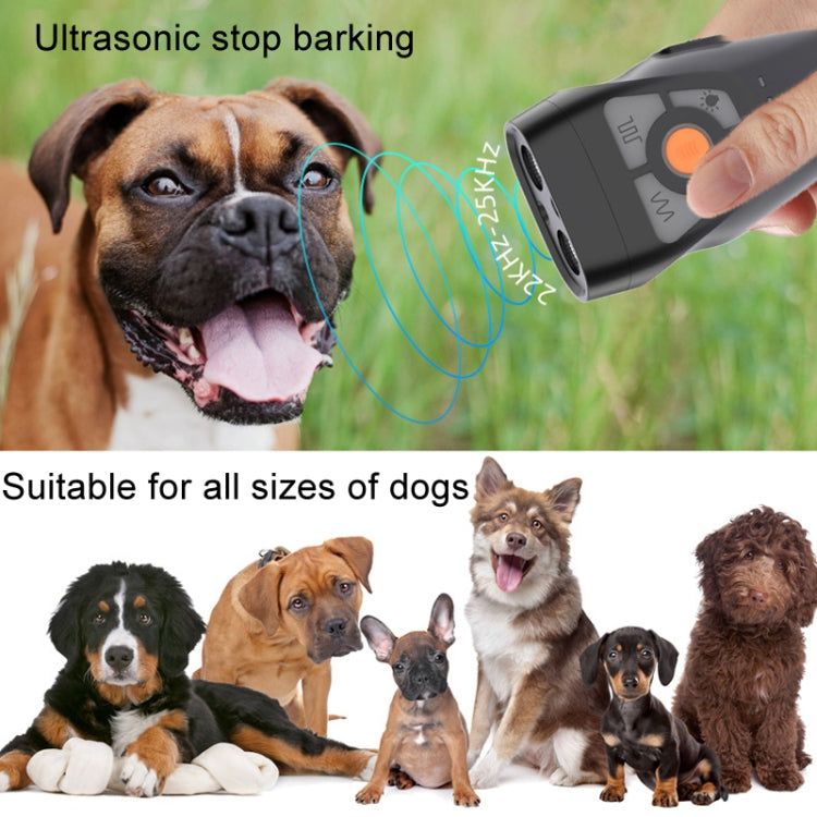 Dual Ultrasonic Repeller Pet Stop Barker With Mobile Power Supply Flashing Lighting Horn Function