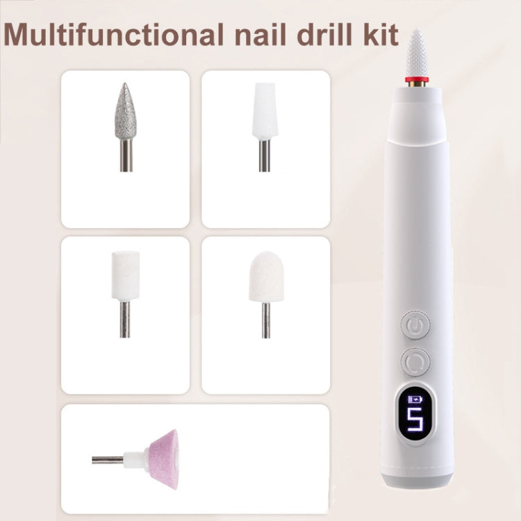 HX-10 LED Digital Display Multifunctional Nail Polisher Polishing and Exfoliating Manicure Tools
