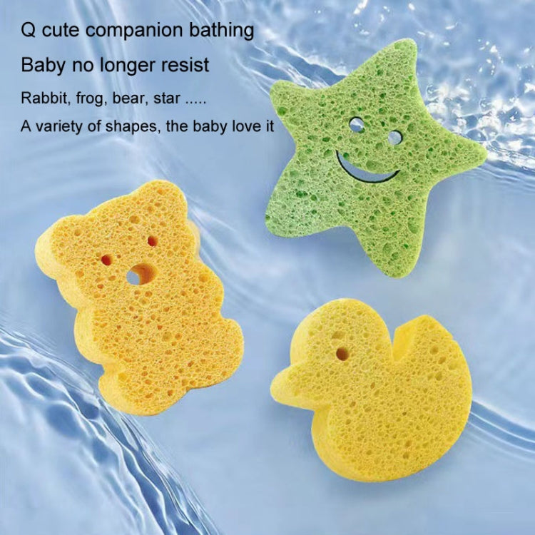 Baby Bathing Wood Pulp Sponge Cute Cartoon Soft Bath Sponge Bath Scrubber