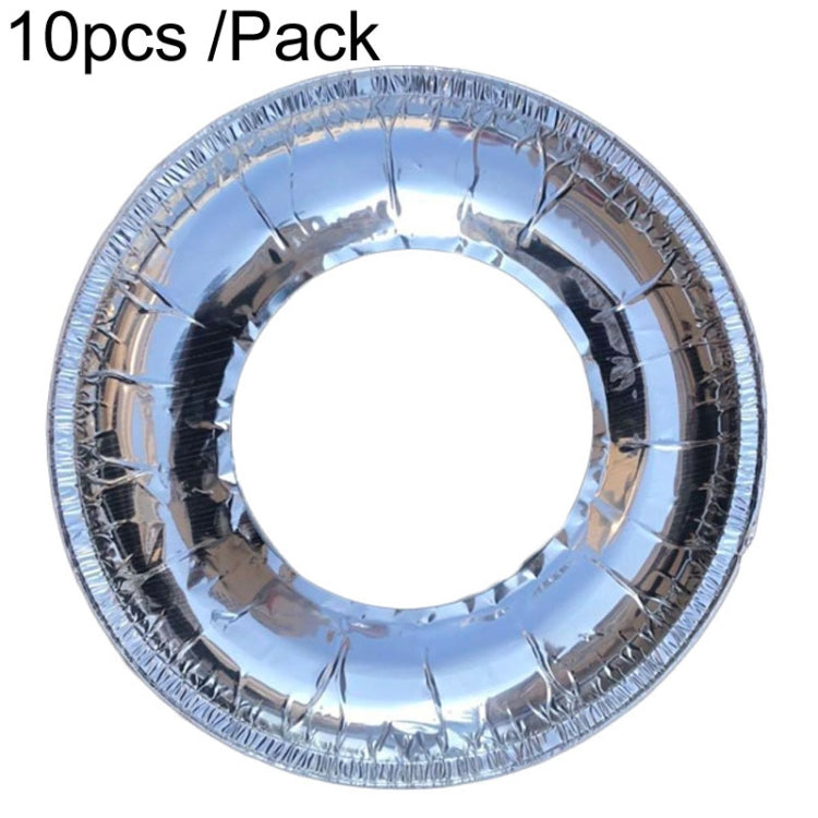 10pcs /Pack Gas Stove Oil-Proof Pad Cooktop Tinfoil Circle Kitchen Aluminum Foil Cleaning Mat