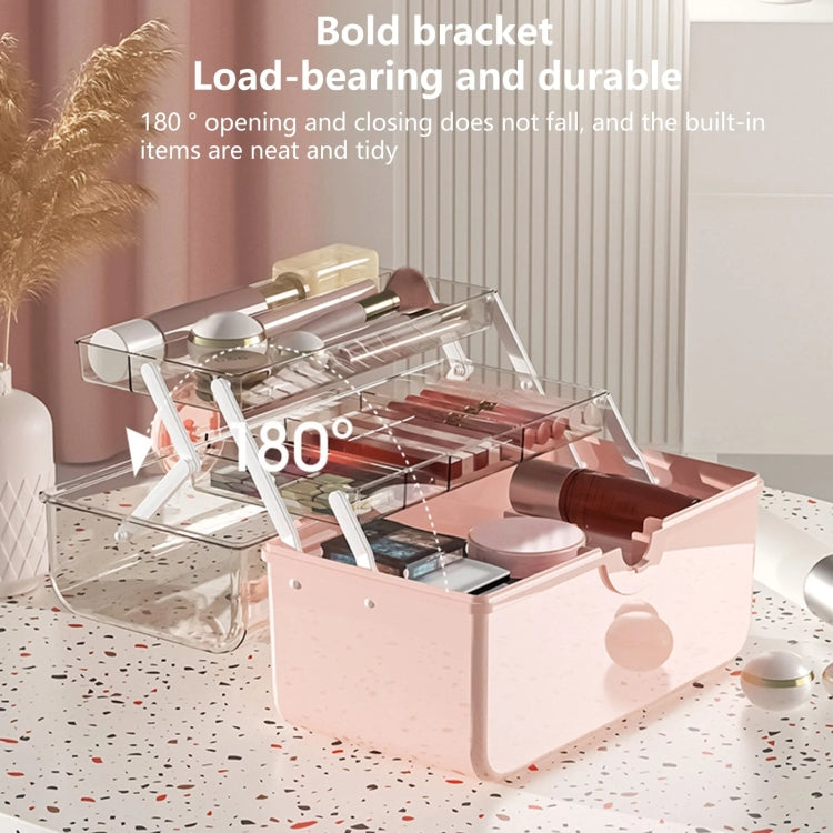 Cosmetics Storage Box Plastic Anti -Dust Transparent Desktop Medicine Box