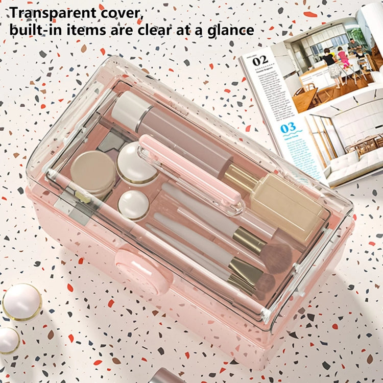 Cosmetics Storage Box Plastic Anti -Dust Transparent Desktop Medicine Box