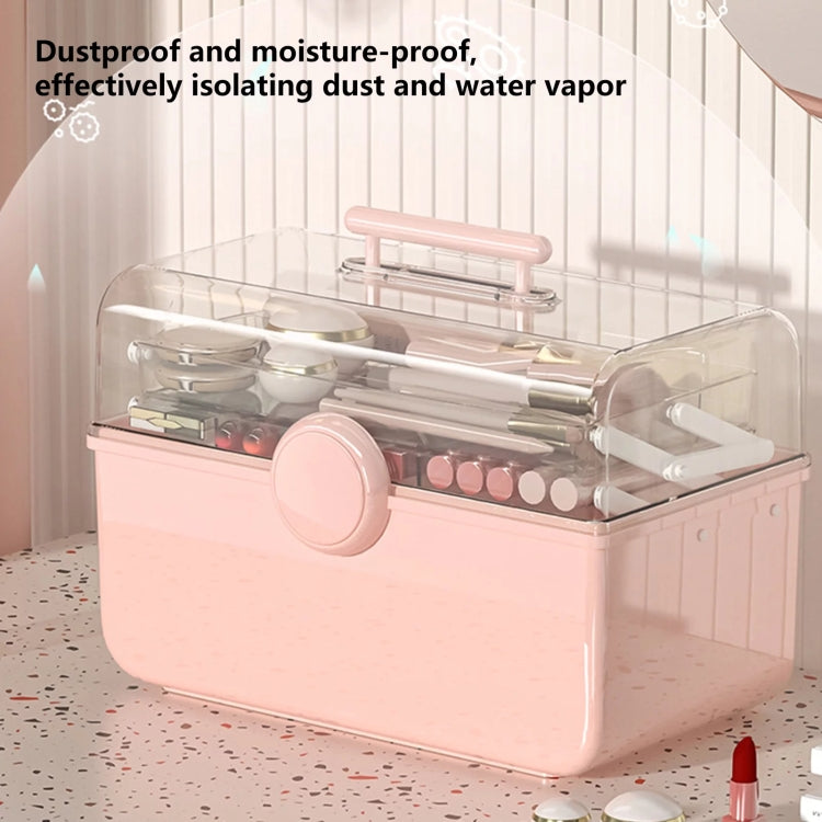 Cosmetics Storage Box Plastic Anti -Dust Transparent Desktop Medicine Box
