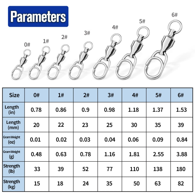 5pcs /Pack PROBEROS DAC006 Lure Baits 8-Type Rings Connector High-Speed Bearing Swivel Oval Pin Fishing Gear Accessories