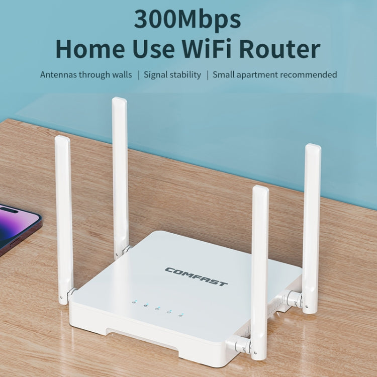 COMFAST CF-N1 V2  300Mbps WIFI4 Wireless Router With 1 Wan + 4 Lan RJ45 Ports