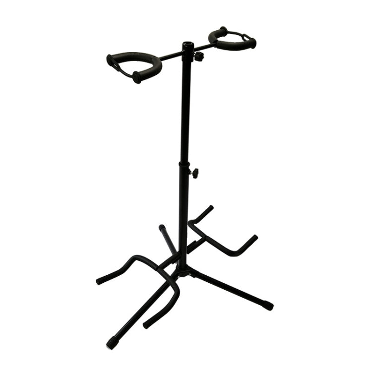 Adjustable Double Guitar Stand Holds Two Electric Or Acoustic Guitars