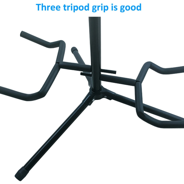 Adjustable Double Guitar Stand Holds Two Electric Or Acoustic Guitars