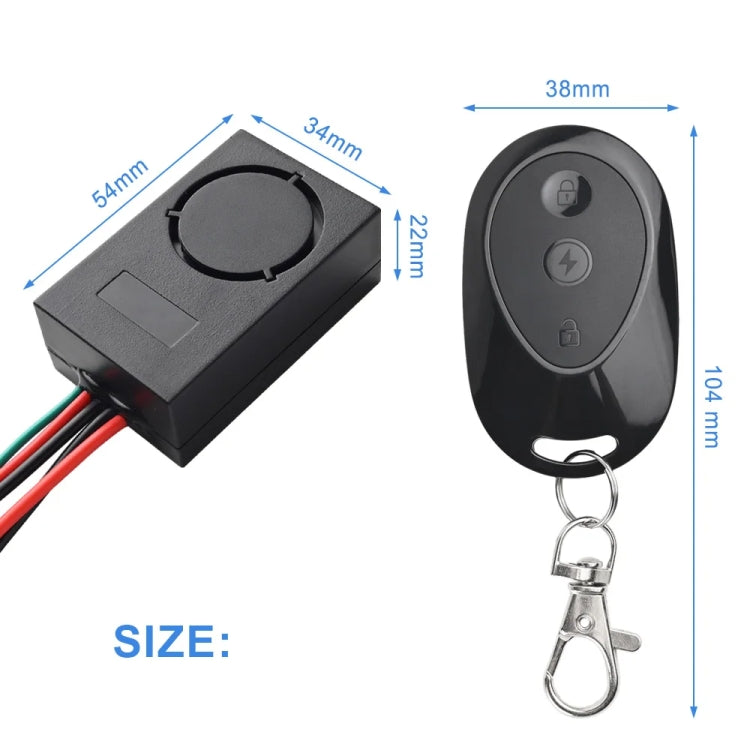 Electric Scooter 36-55V Anti-Theft Alarm Detector + 2 Remote Controller