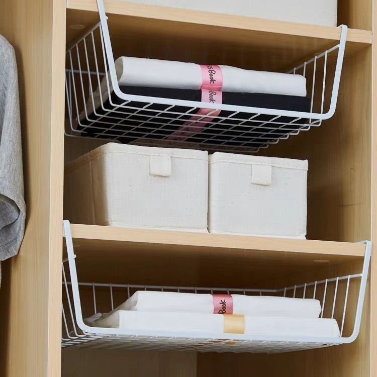 Closet Organizer Metal Shelf Kitchen Cabinet Under Hanging Shelf