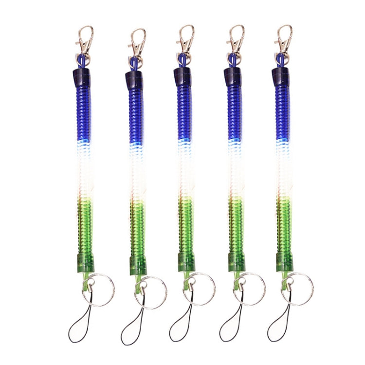 5pcs Spring Key Rope Plastic Keychain Environmentally Friendly Elastic Chain