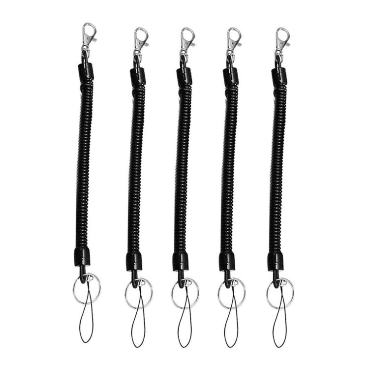 5pcs Spring Key Rope Plastic Keychain Environmentally Friendly Elastic Chain