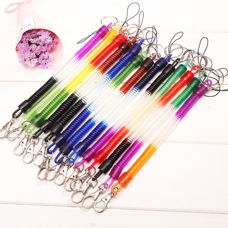 5pcs Spring Key Rope Plastic Keychain Environmentally Friendly Elastic Chain