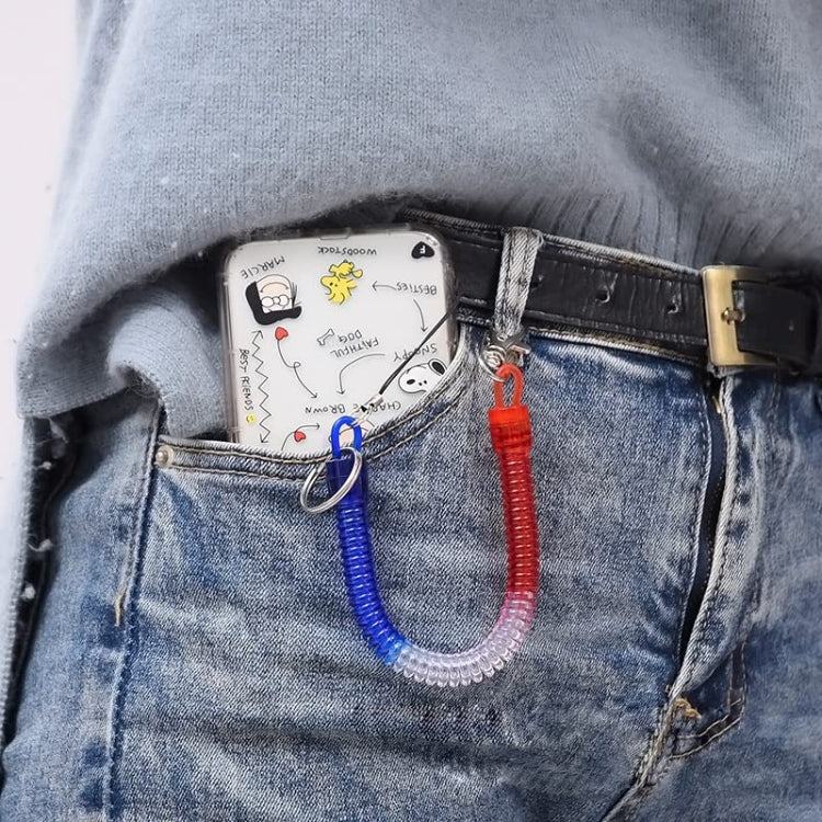 5pcs Spring Key Rope Plastic Keychain Environmentally Friendly Elastic Chain