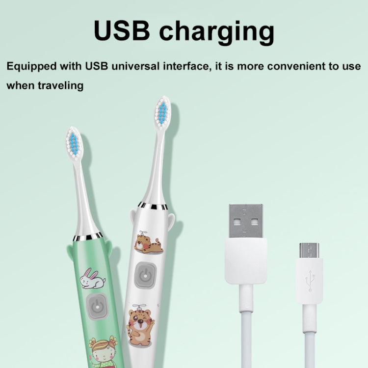 USB Charging Fully Automatic Ultrasonic Cartoon Children Electric Toothbrush