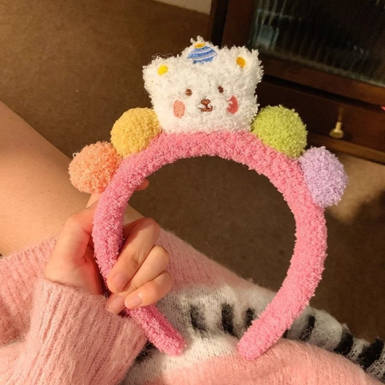 Cartoon Bear Hair Bands Plush Headdress Versatile Hairball Hair Accessories
