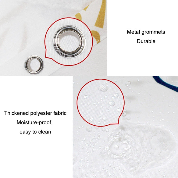 Sea World Polyester Shower Curtain Thickened Waterproof Bathroom Shower Curtain Cloth With Hooks