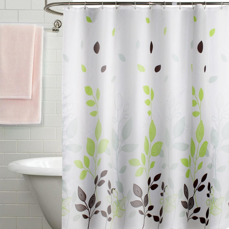 Leaf Printed Waterproof Shower Curtain Thickened Polyester Bathroom Curtain Cloth