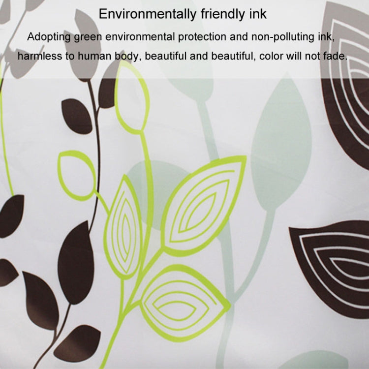 Leaf Printed Waterproof Shower Curtain Thickened Polyester Bathroom Curtain Cloth