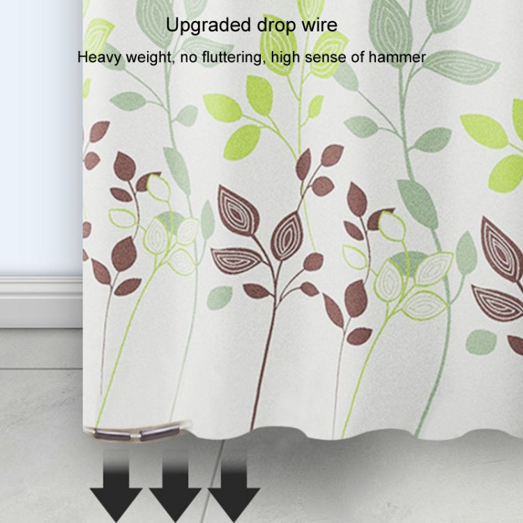 Leaf Printed Waterproof Shower Curtain Thickened Polyester Bathroom Curtain Cloth
