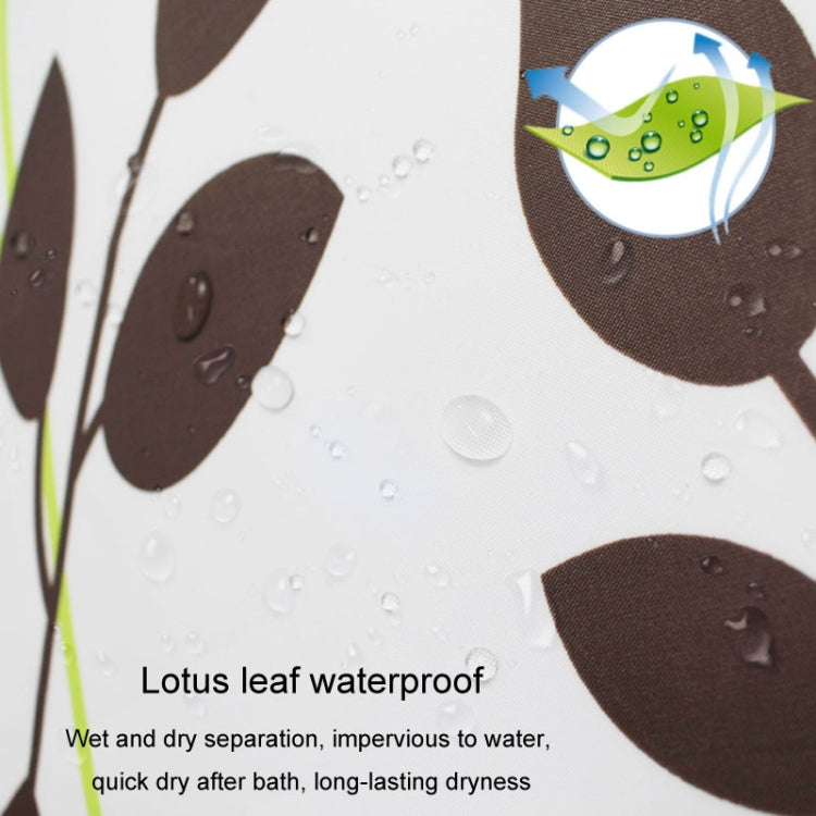 Leaf Printed Waterproof Shower Curtain Thickened Polyester Bathroom Curtain Cloth