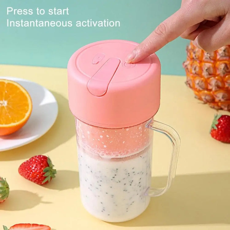 420ml 6 Blades Straw Juice Cup USB Charging Portable Fruit Juicer Smoothie Maker